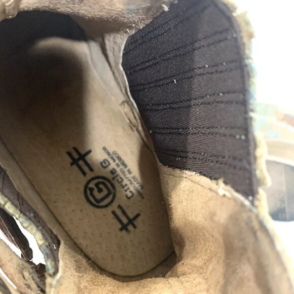 Corral Circle G Womens Sz 8.5 Green Harness Studded Western Cowgirl Ankle Boots - Picture 7 of 9